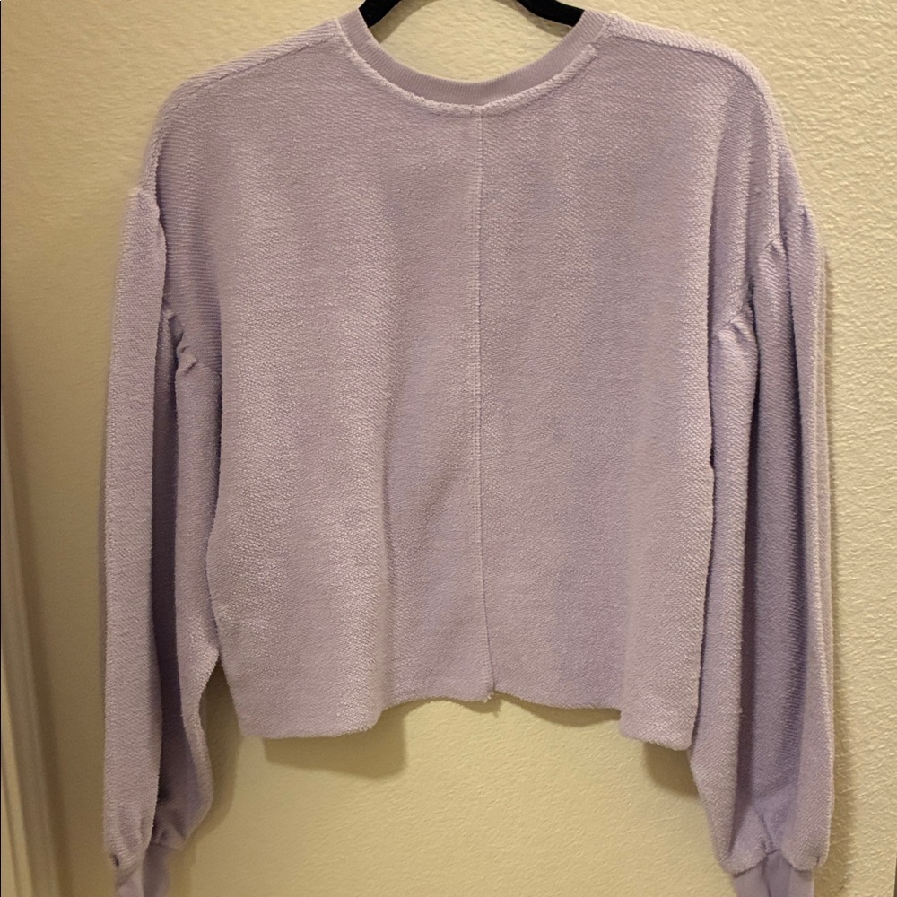 Free People Lavender Balloon Sleeve Top like new - Picture 4 of 5